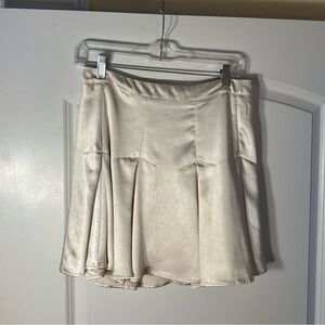 Glam Apparel Satin White Skirt